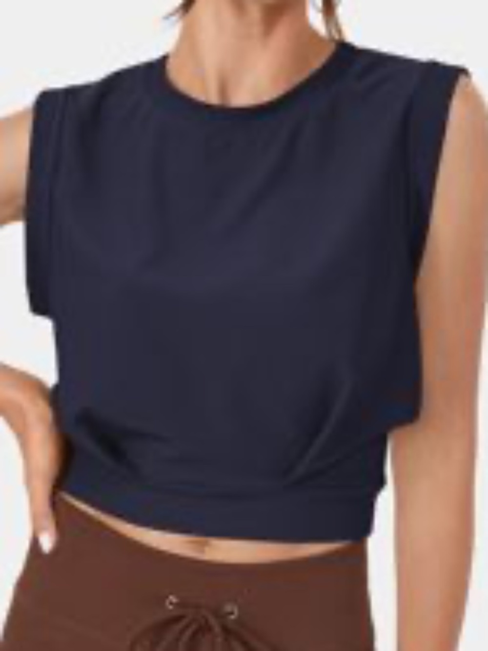 NWT Halara Patitoff™ Pet Hair Resistant Crew Neck Sleeveless Cropped Tank Top M